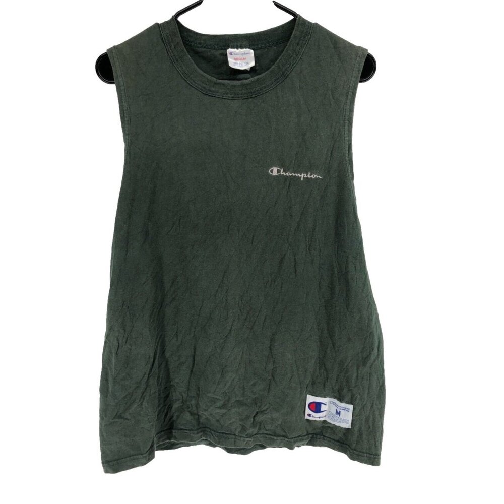 Vintage Champion Sleeveless T-Shirt Men's Size Medium Green